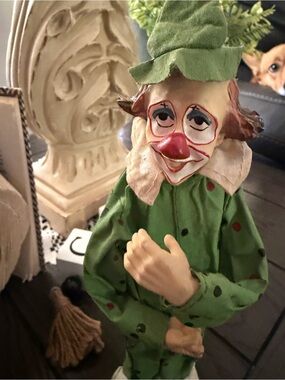 Vintage Caprice clown figure, approximately 11 inches tall.